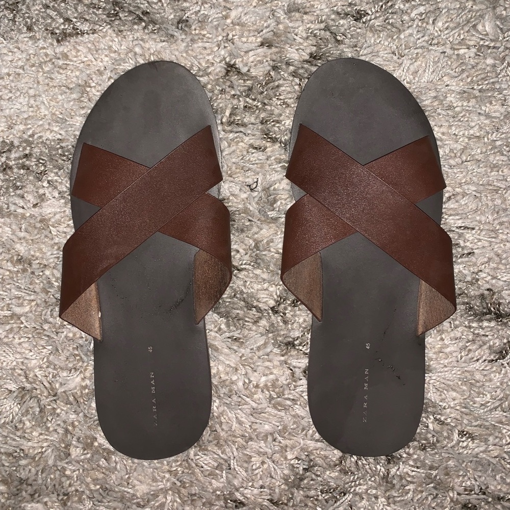 Men’s Zara Brown  Size 12 Sandals Gently Used
